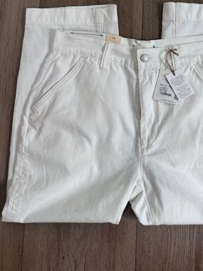 NWT American Eagle Barrel Jeans 2 Short 26 White High Rise Wide Leg